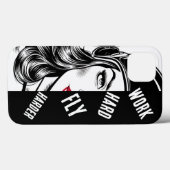 作業懸命より強く飛ぶ，パイロット女性，航空 Case-Mate iPhoneケース (裏面 (横))