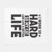 作業懸命キャットベター国際的ライフキャットデイ フリースブランケット (正面(横))