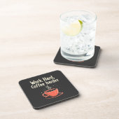 作業懸命コーヒーハードカフェインおもしろい恋人 コースター (右側)