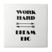 作業懸命ドリームビッグ引用文文字白黒 タイル (正面)