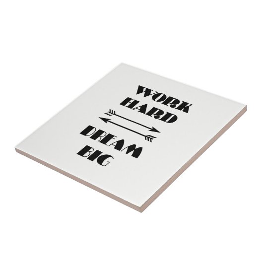 作業懸命ドリームビッグ引用文文字白黒 タイル (側面)