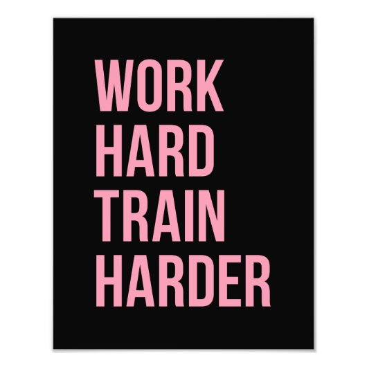 作業懸命列車フィットネスやる気を起こさせる引用文ピンクBl フォトプリント (正面)