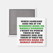 作業懸命又は作業困難おもしろい冷蔵庫用マグネット マグネット (正面/裏面)