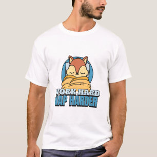 作業懸命昼寝ハードオフィス忙しー Tシャツ
