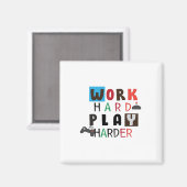 作業懸命遊その懸命おもしろい引用文労働日 マグネット (正面/裏面)