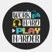 作業懸命遊ソ懸命とトレンおもしろいディング引用文 ラウンドシール (正面)