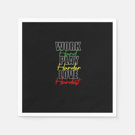 作業懸命遊懸命ラブハードプレミアム スタンダードカクテルナプキン (正面)
