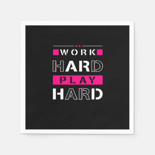 作業懸命遊、その懸命 – 労働日おもしろい スタンダードカクテルナプキン (正面)