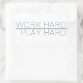 作業懸命、遊懸命 長方形シール (バッグ)