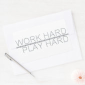 作業懸命、遊懸命 長方形シール (封筒)