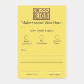 作業指示スリップまたは滑ること ポストイット (正面)