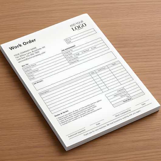 作業指示書 会社ロゴ ノートパッド