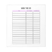 作業時間ログプランナーメモ帳 ノートパッド (正面)