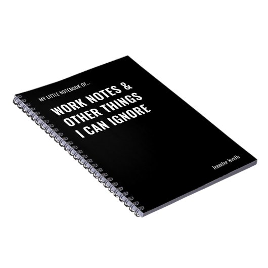 作業注記とその他の項目のおもしろい引用文 ノートブック (右側)