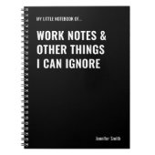 作業注記とその他の項目のおもしろい引用文 ノートブック (正面)