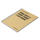 作業注記とその他の項目のおもしろい引用文 ノートブック (左側)