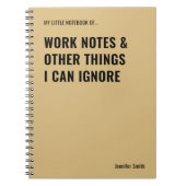 作業注記とその他の項目のおもしろい引用文 ノートブック (正面)