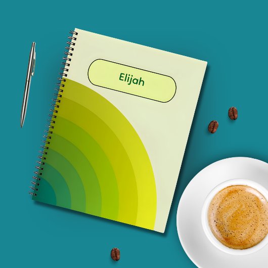 作業用の緑のグラデーションらせん手帳 ノートブック