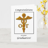 作業療法の卒業の旧式な金ゴールドの一見 カード (黄色い花)