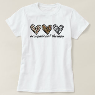作業療法チーター印刷ハート Tシャツ