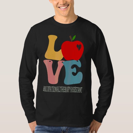 作業療法士のLOVE グルービー バック Tシャツ (正面)