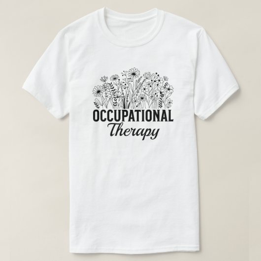 作業療法士 フラワー OT Tシャツ (デザイン正面)