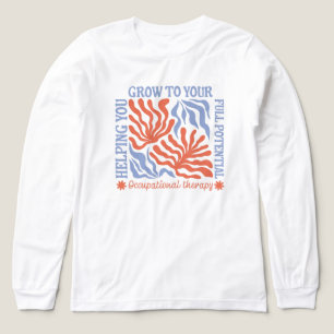 作業療法士 レトロ フラワー セラピスト トライブレンドTシャツ