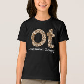 作業療法士 OT チーター プリント トライブレンドTシャツ (正面)