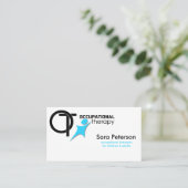 作業療法- OT -黒いスカイブルー コーリングカード (スタンド正面)