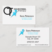 作業療法- OT -黒いスカイブルー コーリングカード (正面/裏面)