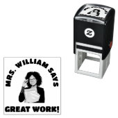作業素晴らし先生写真と名前承認ゴム セルフインキングスタンプ (インサイチュ)