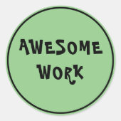 作業素晴らし先生勇気付けられる緑 ラウンドシール (正面)