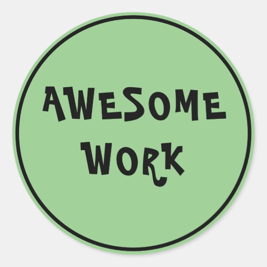 作業素晴らし先生勇気付けられる緑 ラウンドシール (正面)