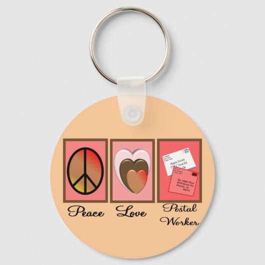 作業者のギフトのポスト キーホルダー (正面)