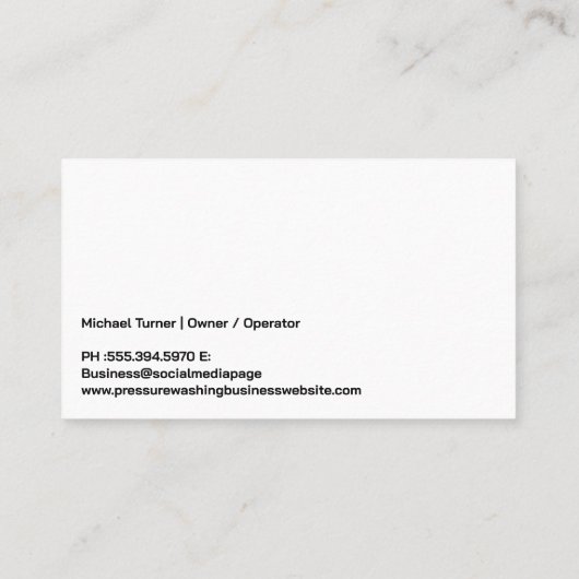 作業者の圧力洗浄パティオれんが 名刺 (裏面)