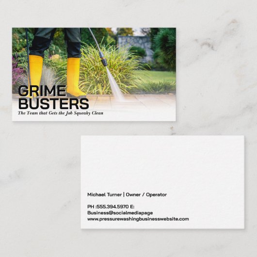 作業者の圧力洗浄パティオれんが 名刺 (正面/裏面)