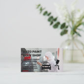 作業者の散布車絵を描付き 名刺 (スタンド正面)