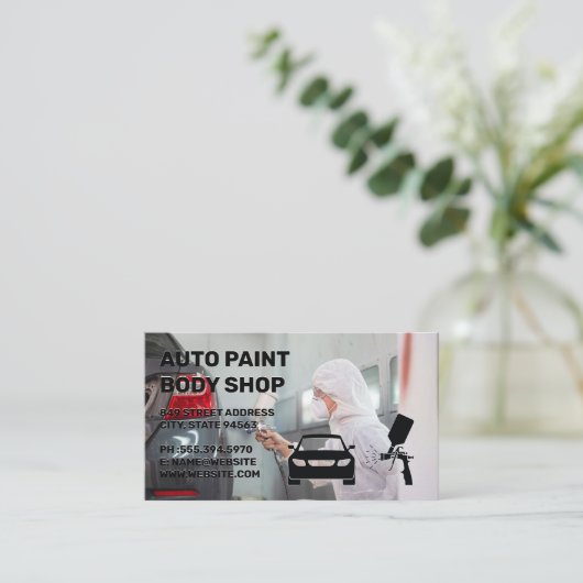 作業者の散布車絵を描付き 名刺 (スタンド正面)