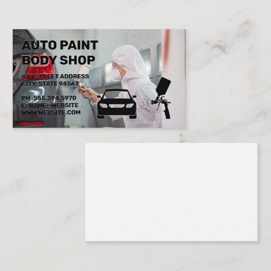 作業者の散布車絵を描付き 名刺 (正面/裏面)