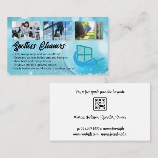 作業者の清掃 名刺 (正面/裏面)