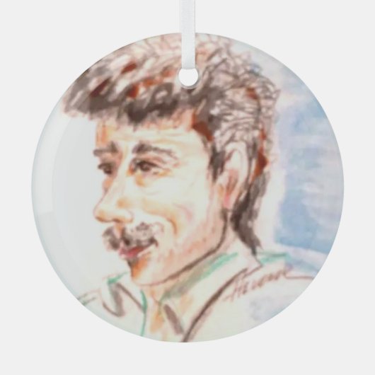 作業者マン ガラスオーナメント (正面)