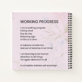 作業進捗勇気付けられるの高揚げ詩 ノートブック (裏面)