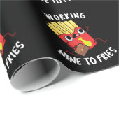 作業9フライドプンおもしろいダークBG ラッピングペーパー (ロールコーナー)