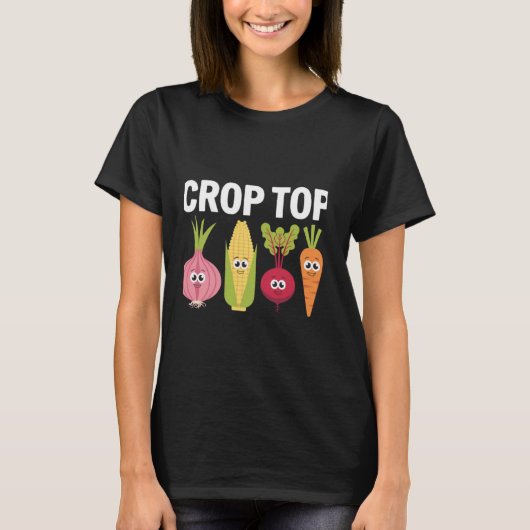 作物トップおもしろい農業根菜園Fa Tシャツ (正面)