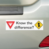 併合か収穫は相違を知っていますか。 バンパーステッカー (車上)