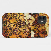 使い古したヴィンテージのグランジなダマスク織パターン Case-Mate iPhoneケース (裏面(横))