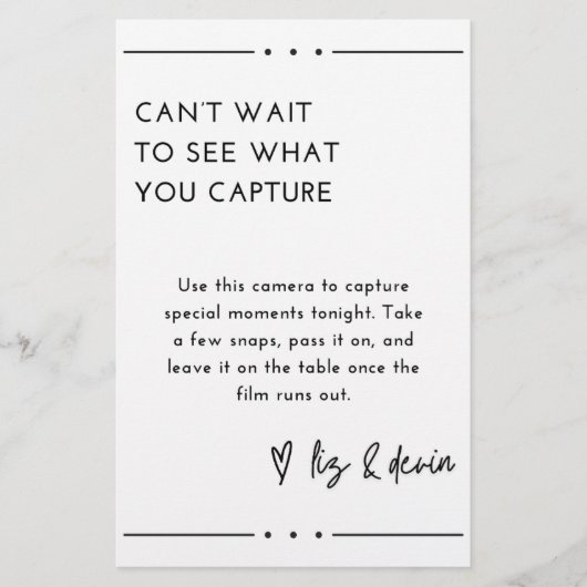 使い捨てカメラテーブル記号 便箋 (正面)