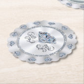 使い捨てコースター。ダイヤモンドをテーマにした誕生日パーティー ペーパーコースター (アングル)