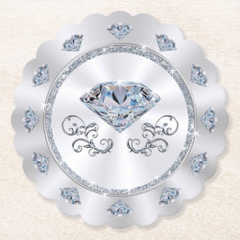 使い捨てコースター。ダイヤモンドをテーマにした誕生日パーティー ペーパーコースター