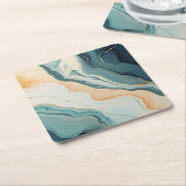 使い捨てダンボールコースターセット スクエアペーパーコースター (アングル)